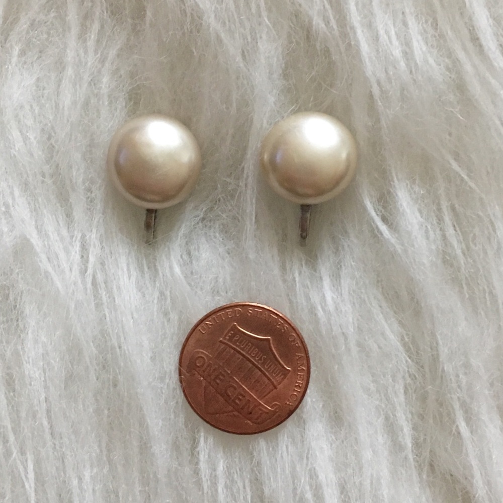 ’60s / Sterling Pearl Earrings - Picture 3 of 4